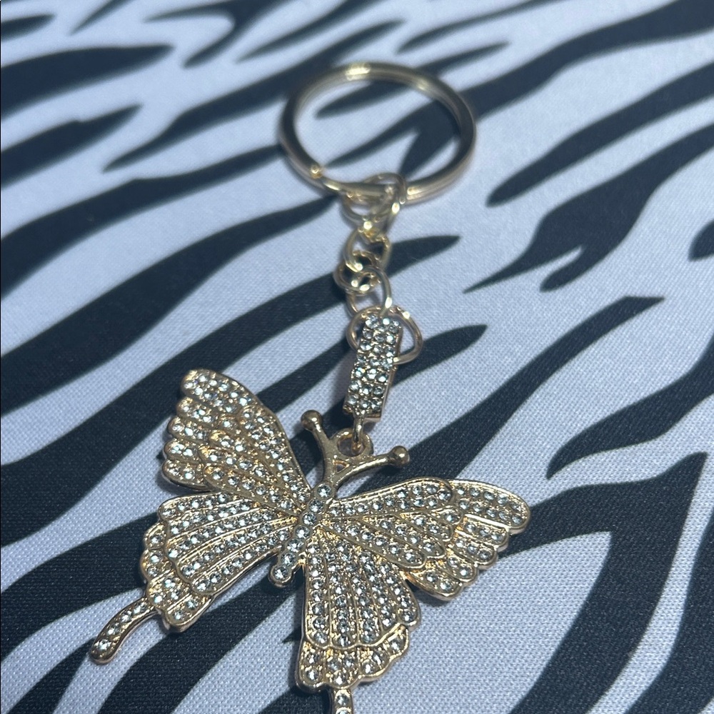 Gold Butterfly Keychain